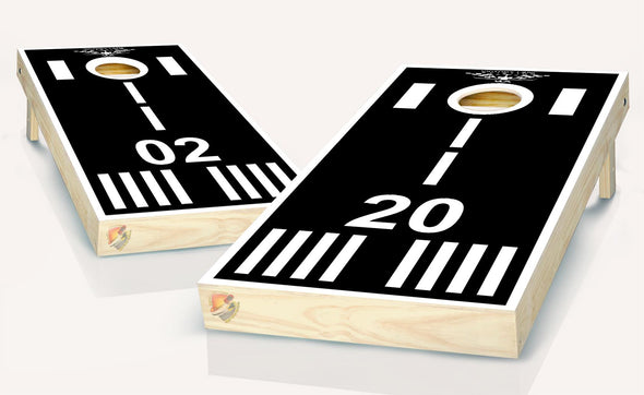 Runway Cornhole Board Vinyl Wrap Laminated Sticker Set Decal