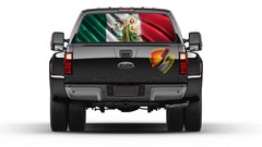 Mexican Flag St. Jude Rear Window Graphic Tint Sticker for Truck perforated vinyl