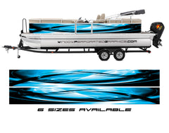 Smoky Blue and Black Graphic Vinyl Boat Wrap Decal Fishing Bass Pontoon Sportsman Tenders Console Bowriders Deck Boat Watercraft Decal