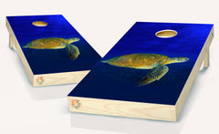 Sea Turtle Beach Cornhole Board Vinyl Wrap Laminated Sticker Set Decal