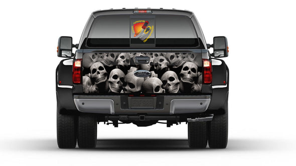 Skull Skulls Tailgate Wrap Vinyl Graphic Decal Sticker Truck