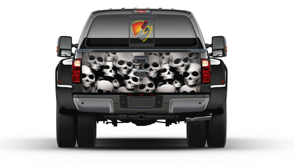 Skulls Pile of Skulls Tailgate Wrap Vinyl Graphic Decal Sticker Truck