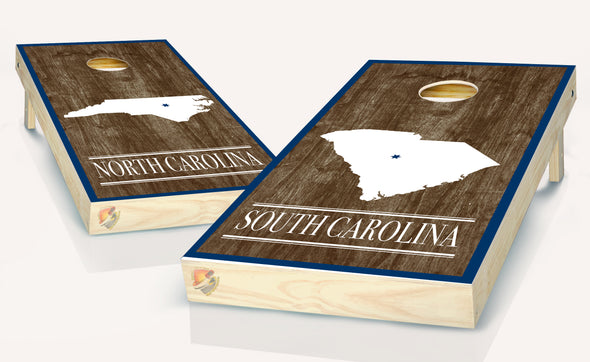 South & North Carolina Cornhole Board Vinyl Wrap Laminated Sticker Set Decal