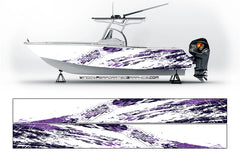 Sparkling Purple Modern Lines  Graphic Boat Vinyl Wrap Decal Fishing Bass Pontoon Decal Sportsman Boat Decal