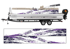 Sparkling Purple Modern Lines  Graphic Boat Vinyl Wrap Decal Fishing Bass Pontoon Decal Sportsman Boat Decal
