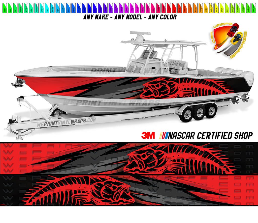Speckled Trout Fishbones Graphic Vinyl Boat Wrap Decal Sea Doo Pontoon – We  Print Vinyl Wraps