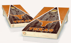 HOOK 'EM HORNS Texas Cornhole Board Vinyl Wrap Laminated Sticker Set Decal