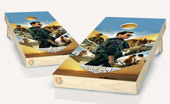 TOP GUN Cornhole Board Vinyl Wrap Laminated Sticker Set Decal