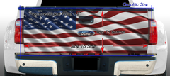 American Flag Stand for the Flag Patriotic Wavy Tailgate Wrap Vinyl Graphic Decal Sticker Truck