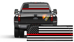 Thin Red Line American Flag FIREFIGHTER Flat Rear Window Graphic Decal Truck