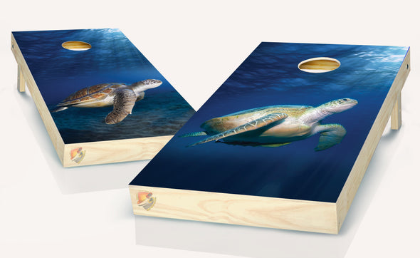 Turtle Sea Ocean Cornhole Board Vinyl Wrap Laminated Sticker Set Decal