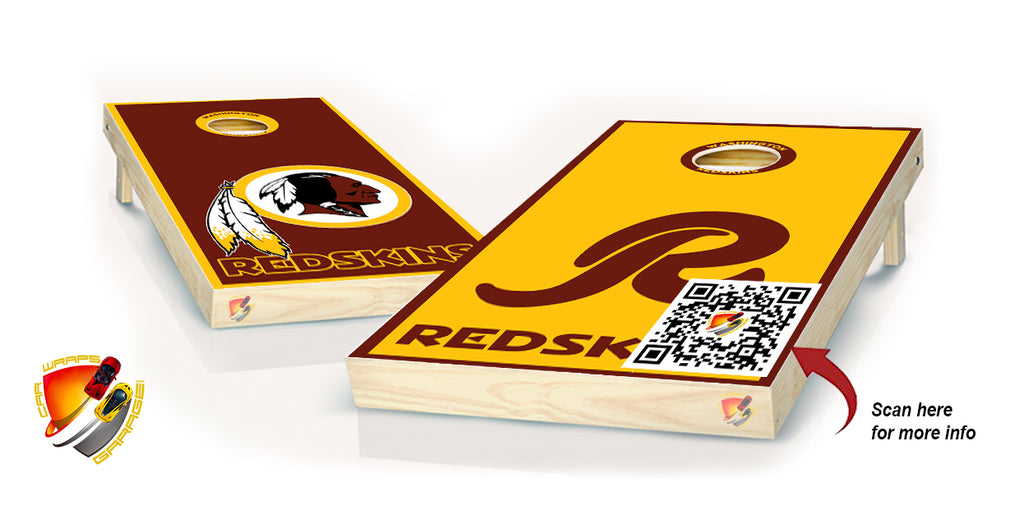 Washington Redskins Yellow and Red Board Cornhole Board Vinyl Wrap Laminated Sticker Set Decal