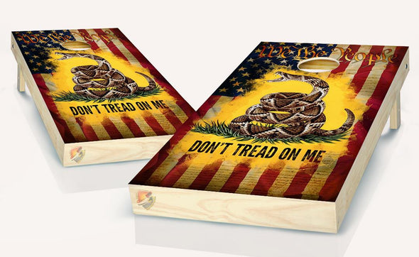 We The People American Flag Cornhole Board Vinyl Wrap Laminated Sticker Set Decal