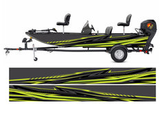 Yellow and Gray Lightning Lines Abstract  Graphic Boat Vinyl Wrap Decal Fishing Bass Pontoon Decal Sportsman Boat Decal
