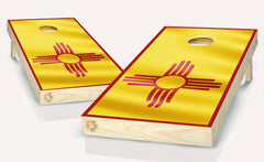 Zia New Mexico Yellow Cornhole Board Vinyl Wrap Laminated Sticker Set
