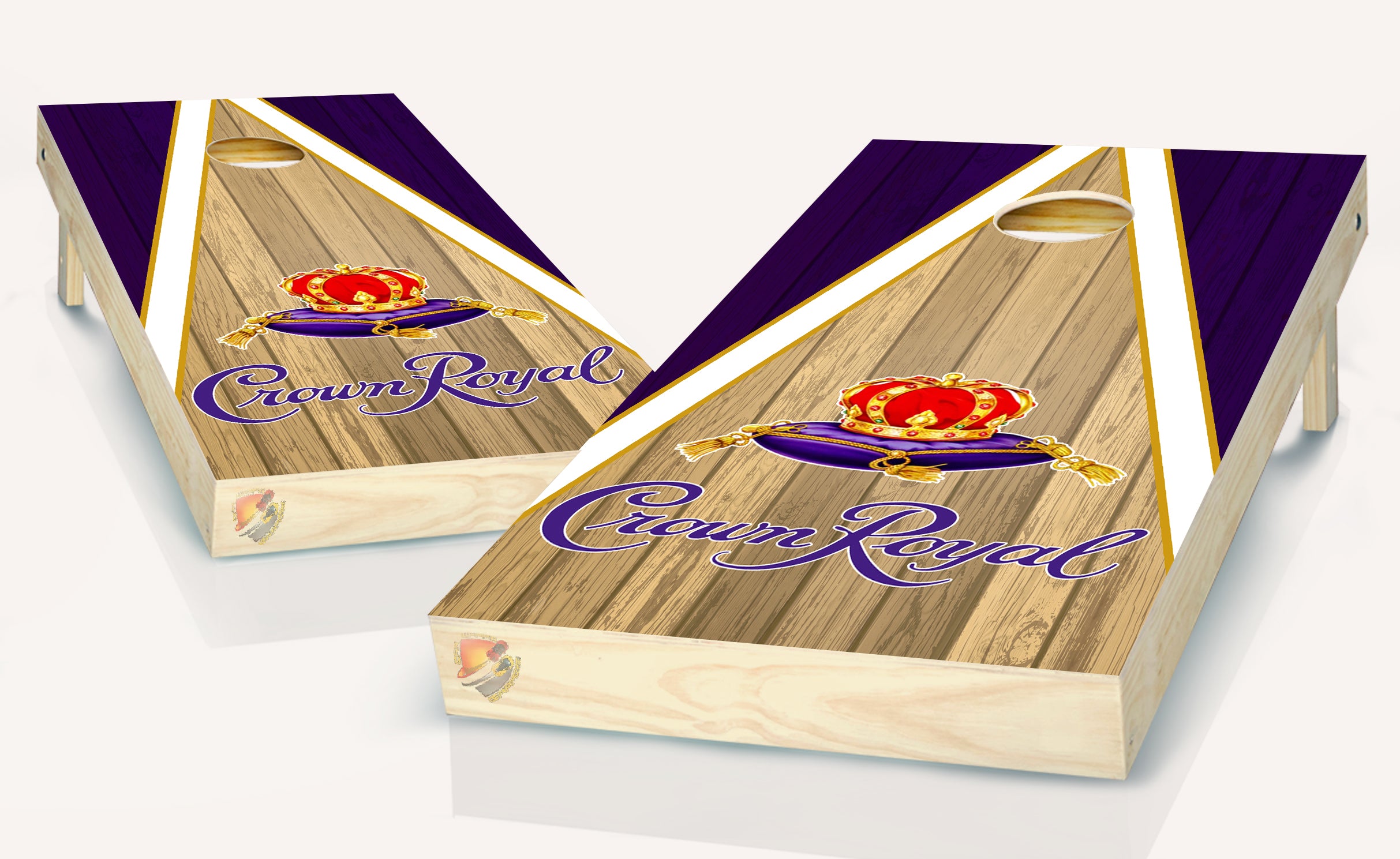 Crown Royal and Jack Daniels Split Set Cornhole Board Vinyl Wrap Lamin ...