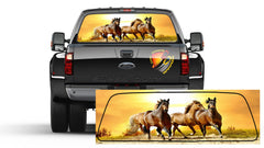 Horses Running  Window Graphic Decal SUV Truck Perforated